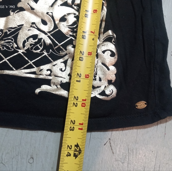 Point Zero Nicole Benista Long Sleeve Metallic Gold Top Size Medium - Picture 8 of 8